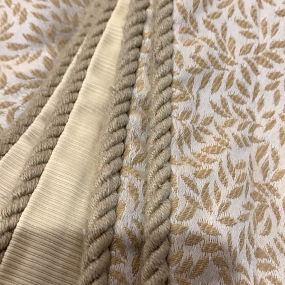 PAIR of King Size Damask Shams with‎ Cording Renaissance Button Closure